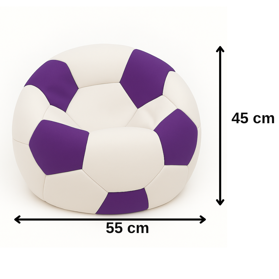 sedaci vak futbalova lopta bielofialova